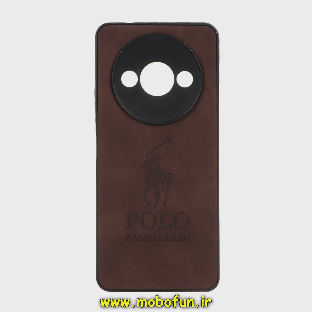 قاب گوشی Redmi A3 - Redmi A3X شیائومی طرح ژله ای چرمی جیر ساده پولو POLO RALPH قهوه ای تیره کد 25970