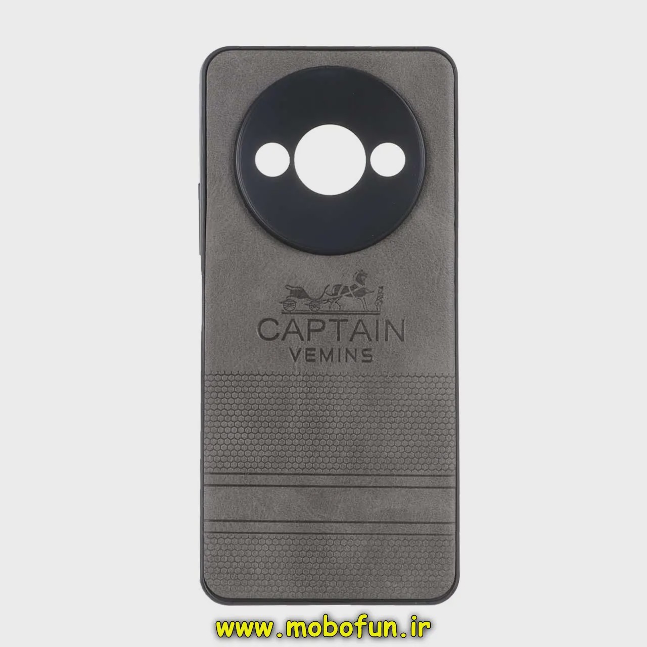 قاب گوشی Redmi A3 - Redmi A3X شیائومی طرح ژله ای چرمی ساده محافظ لنز دار CAPTAIN VEMINS خاکستری کد 25051