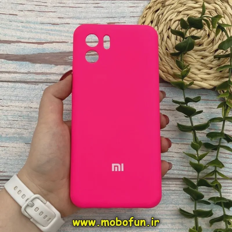 قاب گوشی Redmi A1 - Redmi A2 شیائومی سیلیکونی اورجینال پاک کنی درجه یک زیربسته محافظ لنز دار صورتی فانتزی کد 43