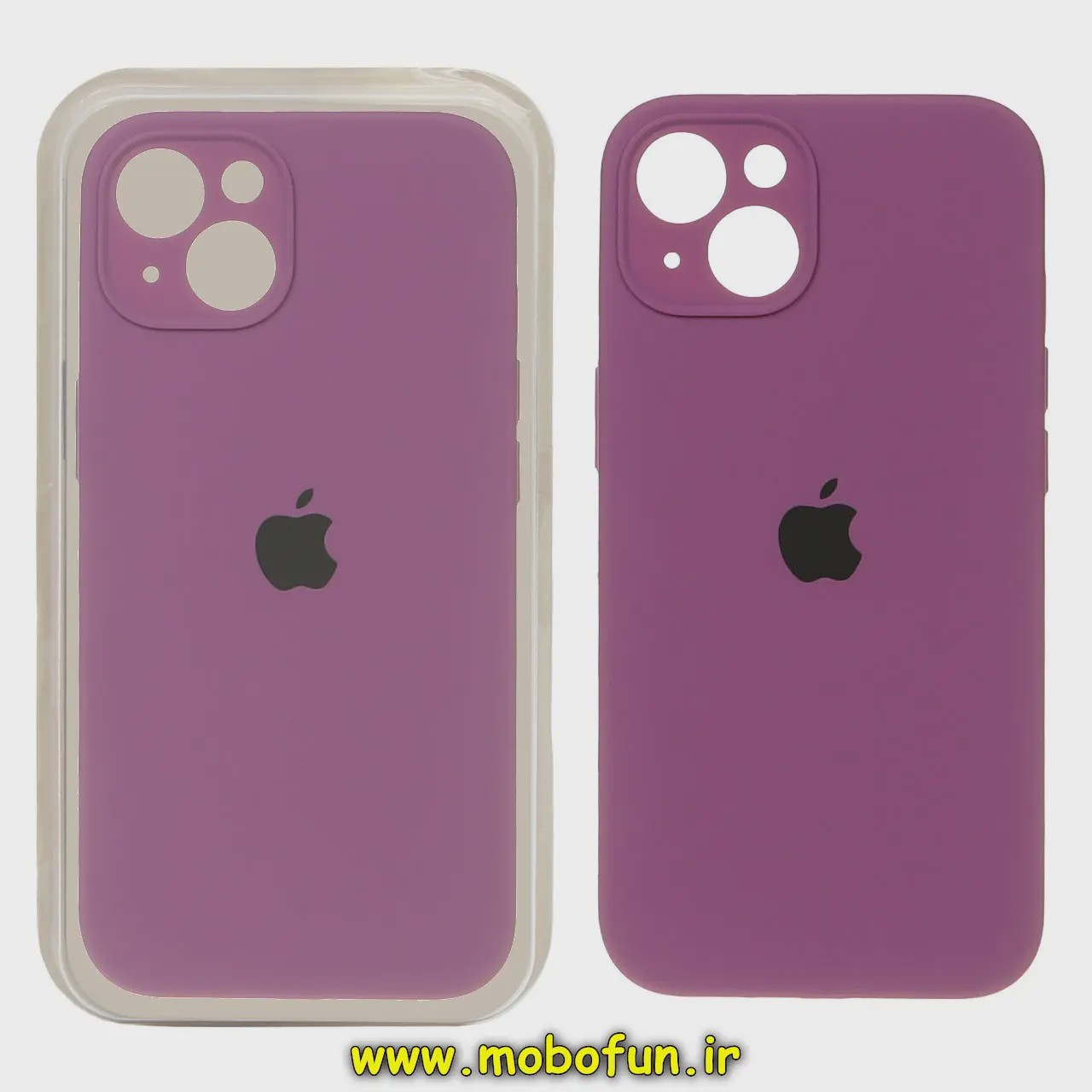 قاب گوشی iPhone 13 آیفون سیلیکونی اورجینال پاک کنی درجه یک زیربسته محافظ لنز دار بنفش کد 799