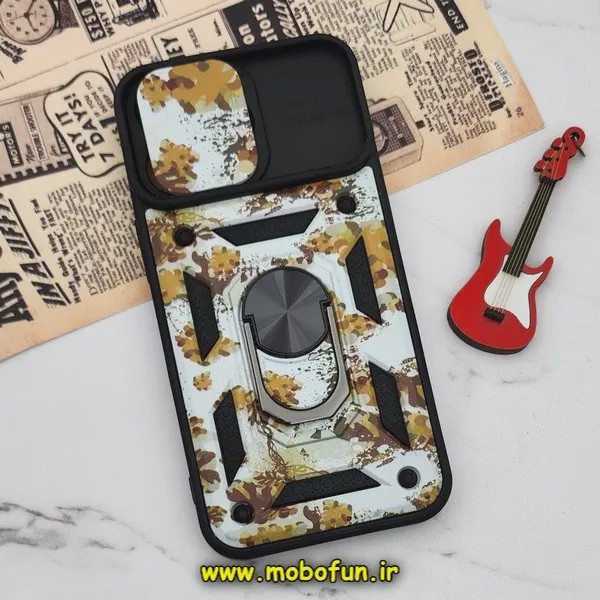 قاب گوشی iPhone 13 Pro آیفون طرح ضد ضربه بتمن چریکی ارتشی هولدر دار محافظ لنز دار کشویی پنجره ای کد E24-176468