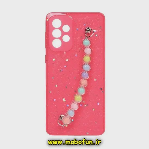 قاب گوشی Galaxy A53 5G سامسونگ طرح رزینی ماربل مرواریدی دستبندی رنگی محافظ لنزدار سرخابی کد 710