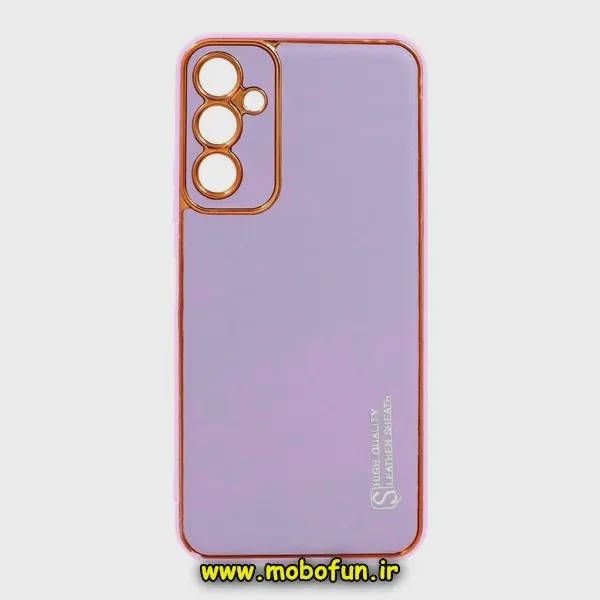 قاب گوشی Galaxy A14 4G - Galaxy A14 5G سامسونگ طرح مای کیس چرمی گلد لاین دور طلایی محافظ لنز دار یاسی کد 227