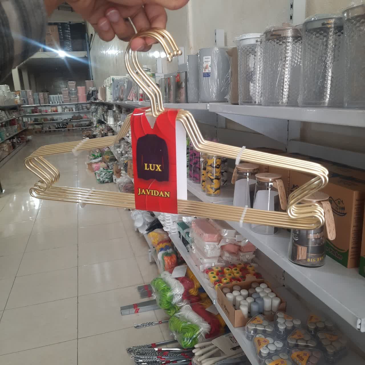 چوب لباسی لوکس جاویدان ضخیم طلایی6عددیجدید