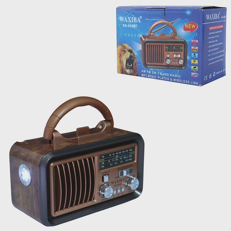 رادیو اسپیکر بلوتوثی واکسیبا XB-898BT اورجینال رنگ قرمز قهوه ایجدید