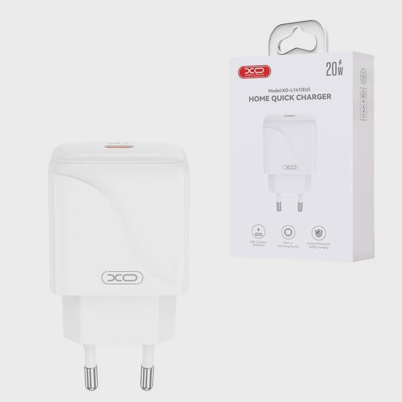 شارژر دیواری 20 وات ایکس او XO-L141 QC PD 3A آداپتور آیفون اورجینال
