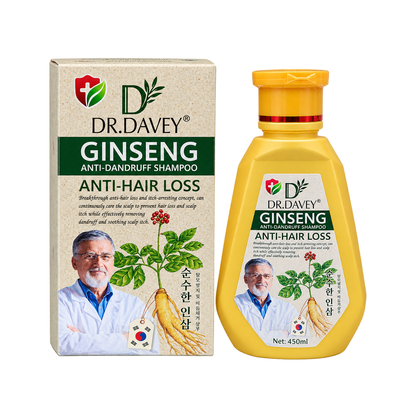 شامپو ضد ریزش و ضد شوره جینسینگ دکتر داوی DR DAWEY GINSENG ANTI HAIR LOSS SHAMPOOجدید