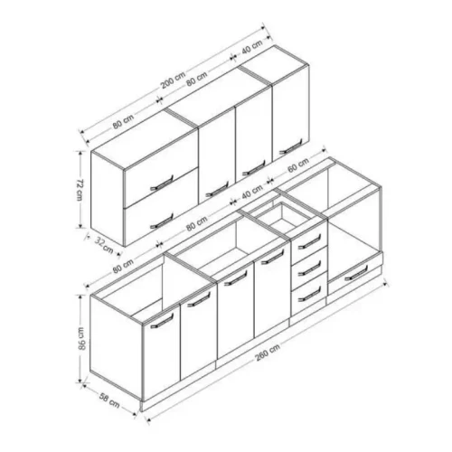 کابینت آشپزخانه B2 مدل 1