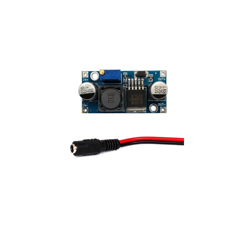 ماژول مبدل افزاینده مدلDC-DC XL6009LM2577 به همراه فیش مادگی