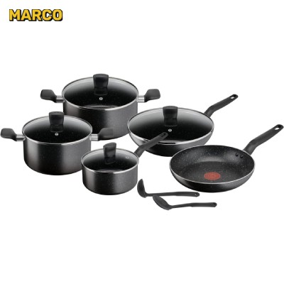 سرویس قابلمه 11 پارچه تفال مدل TEFAL DarkStone 11pc مشکی اورجینال ارسال فوری