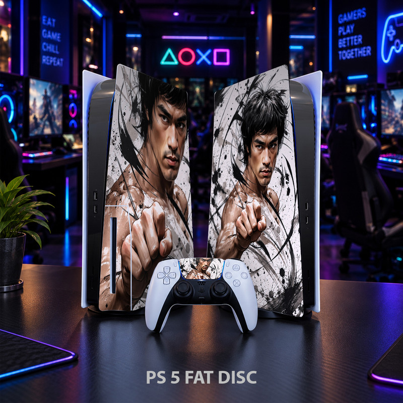 برچسب کنسول بازی پلی استیشن 5 FAT DISC کایمون مدل Bruce Lee کد p5f057جدید