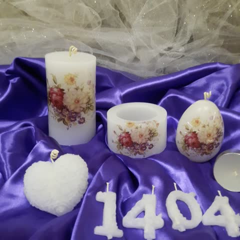 شمع ست دکوری تزئینی سال نو طرح بهار (معطر) شمع عید نوروز شمع سال 1404
