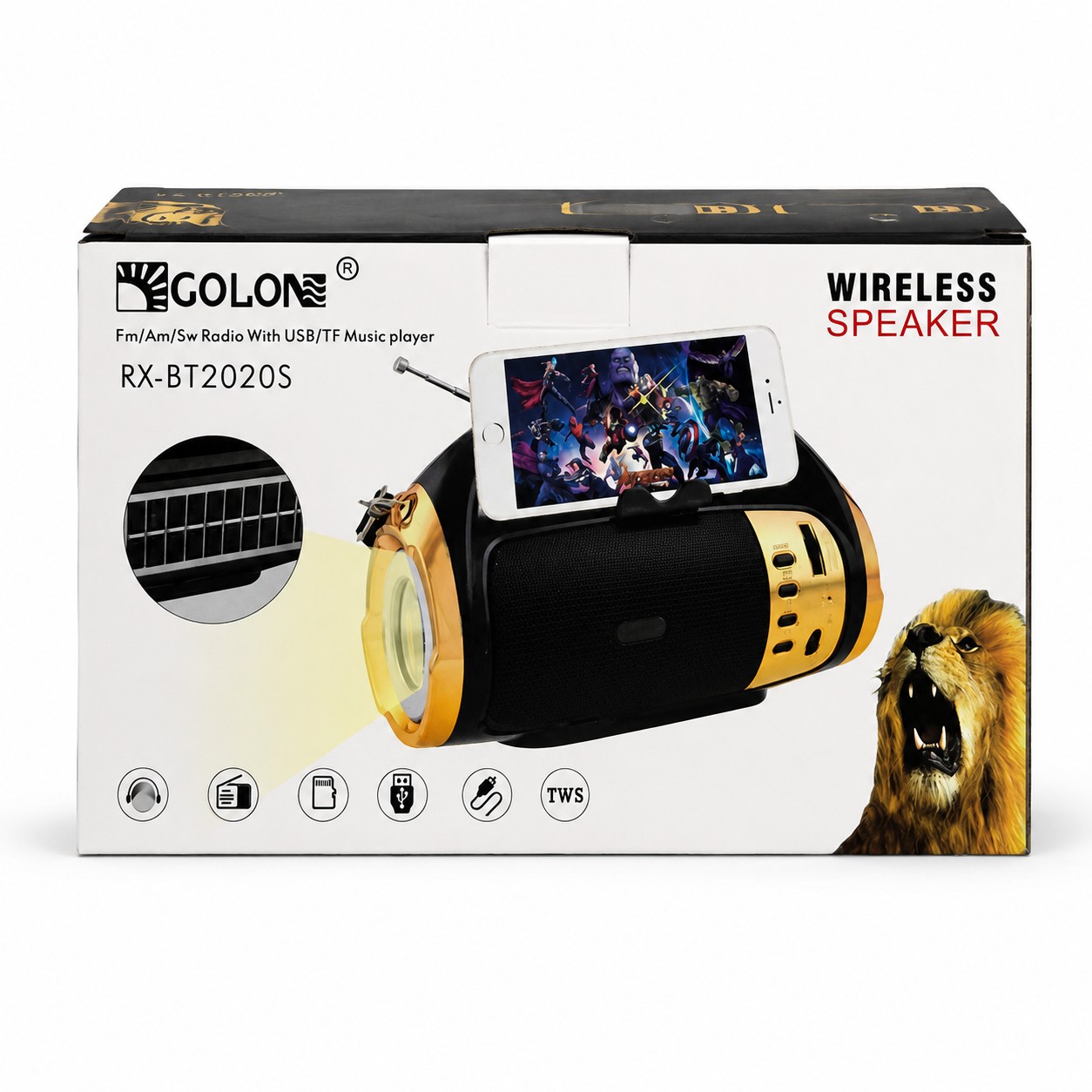 اسپیکر بلوتوثی و رادیو GOLON مدل RX-BT2020S همراه با استند موبایل، قابلیت TWS و چراغقوهجدید