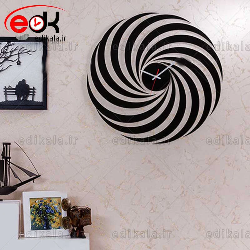 ساعت دیواری فانتزی طرح پیچ پیچی در پنج رنگ