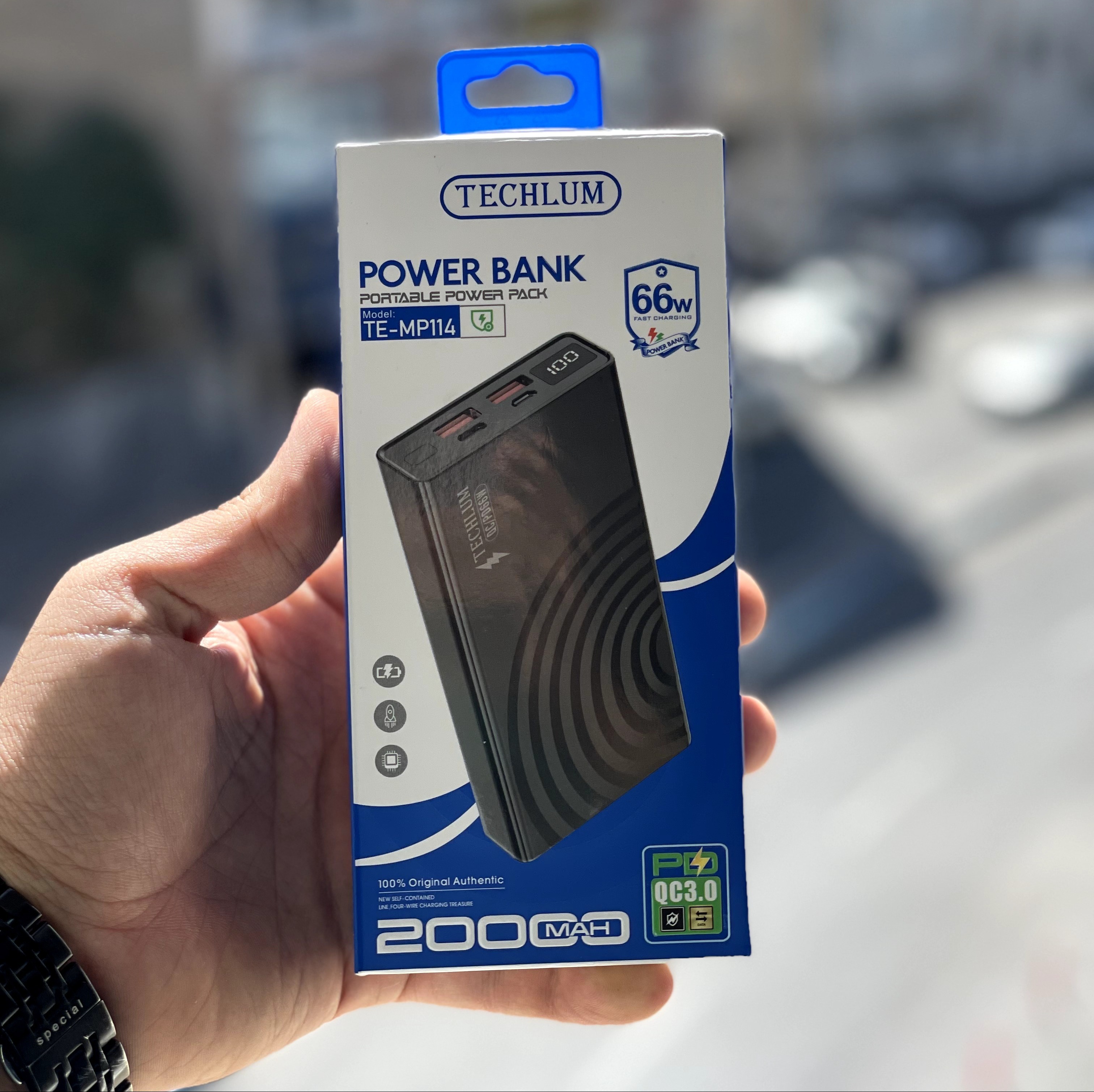 پاور بانک 20 هزار برند Techlum/فست شارژ/66wجدید