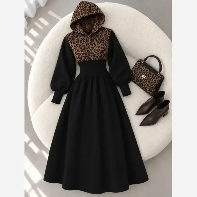 تونیک بافت زنانه طرح پلنگی قد 120 سایز 38 تا 46