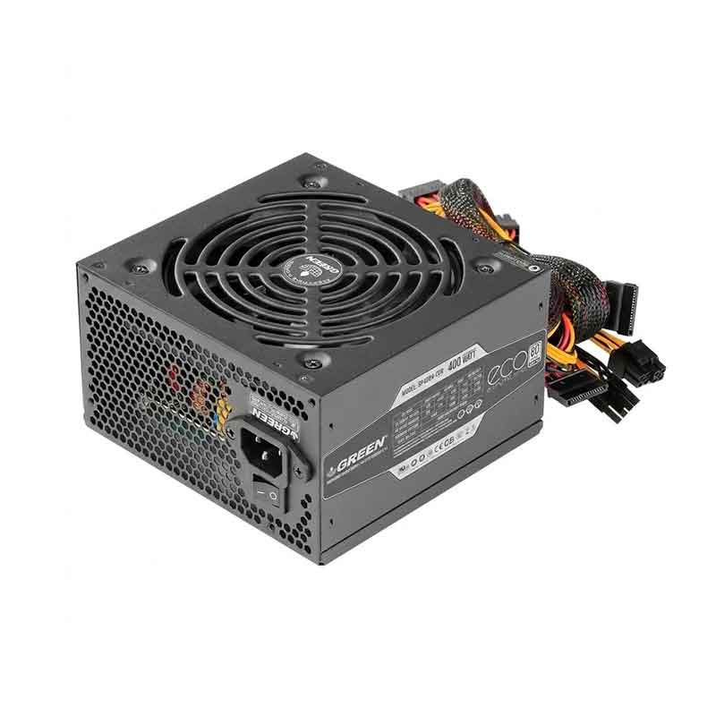 منبع تغذیه کامپیوتر 400 وات گرین مدل GP400A-ECO Rev3.1جدید