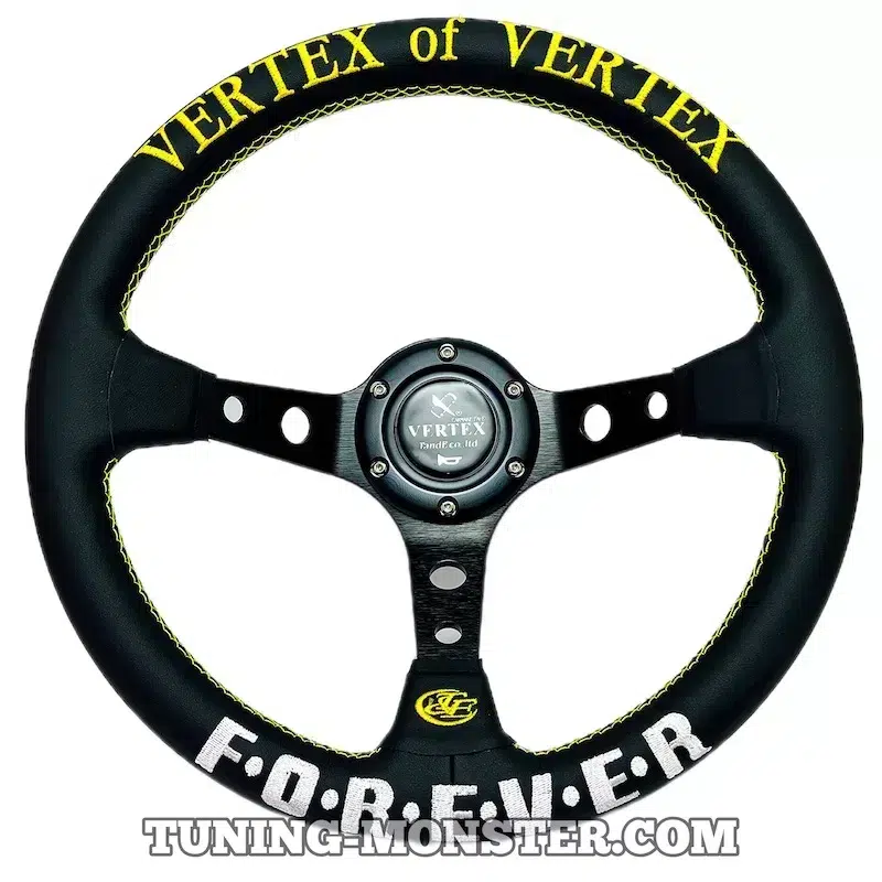 فرمان اسپرت VERTEX توگود مشکی زرد ( پس کرایه )