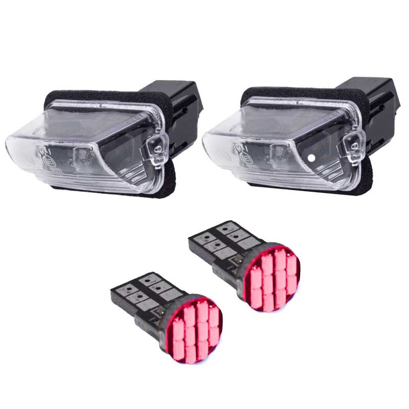 چراغ پلاک خودرو قطعه سازان کبیر مدل EK-206RED-3010360 مناسب برای پژو 206 به همراه لامپ مجموعه 4 عددی