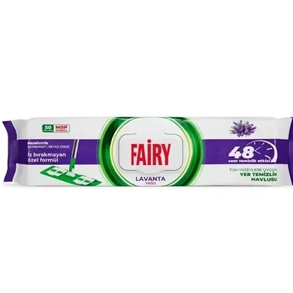 دستمال مرطوب مخصوص طی فیری اثر تمیز کننده 48 ساعته Fairy با رایحه اسطوخودوس - 50 عدد