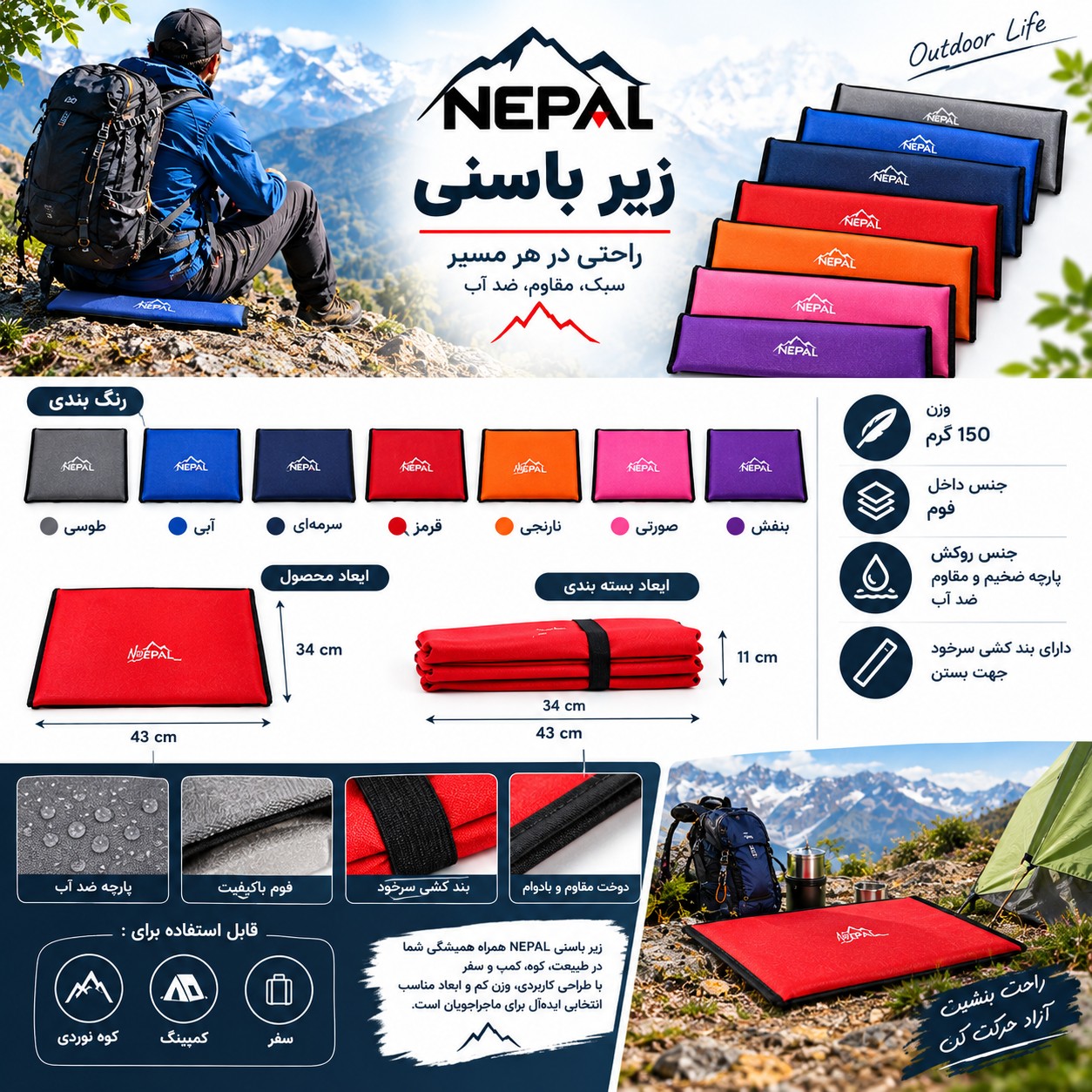 زیر باسنی، زیر نشیمن کوهنوردیجدید