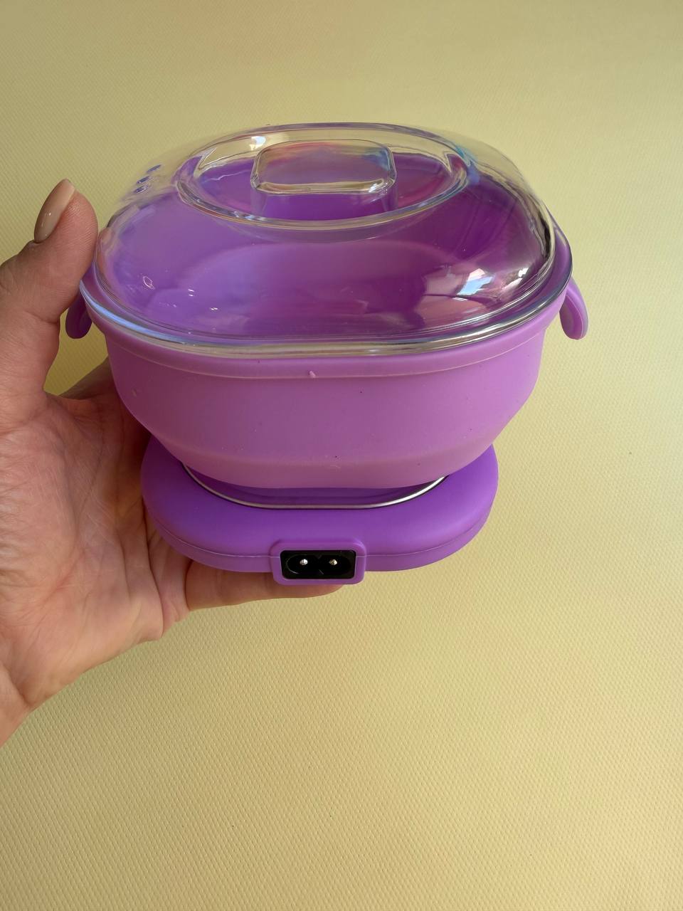 دستگاه ذوب وکس سیلیکونی تاشو Wax Warmer اورجینال موم گرم کن 400 میلیلیتری 100 وات - صورتیجدید