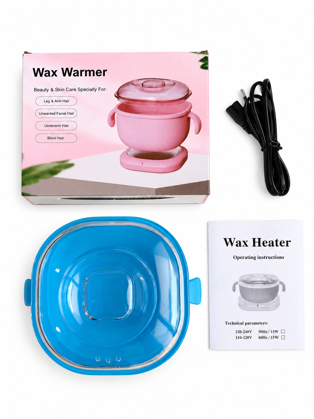 دستگاه ذوب وکس سیلیکونی تاشو Wax Warmer اورجینال موم گرم کن 400 میلیلیتری 100 وات - صورتیجدید