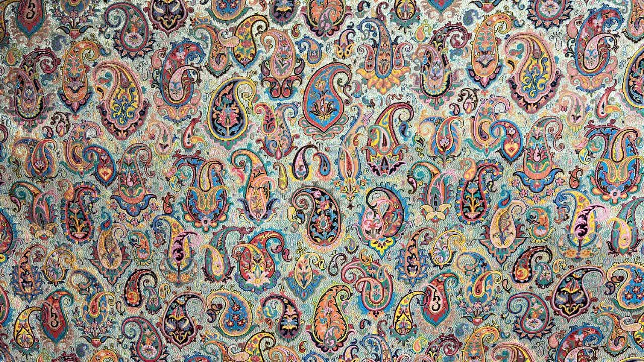 خرید پارچه ترمه ابریشم متری طرح هزار دستان