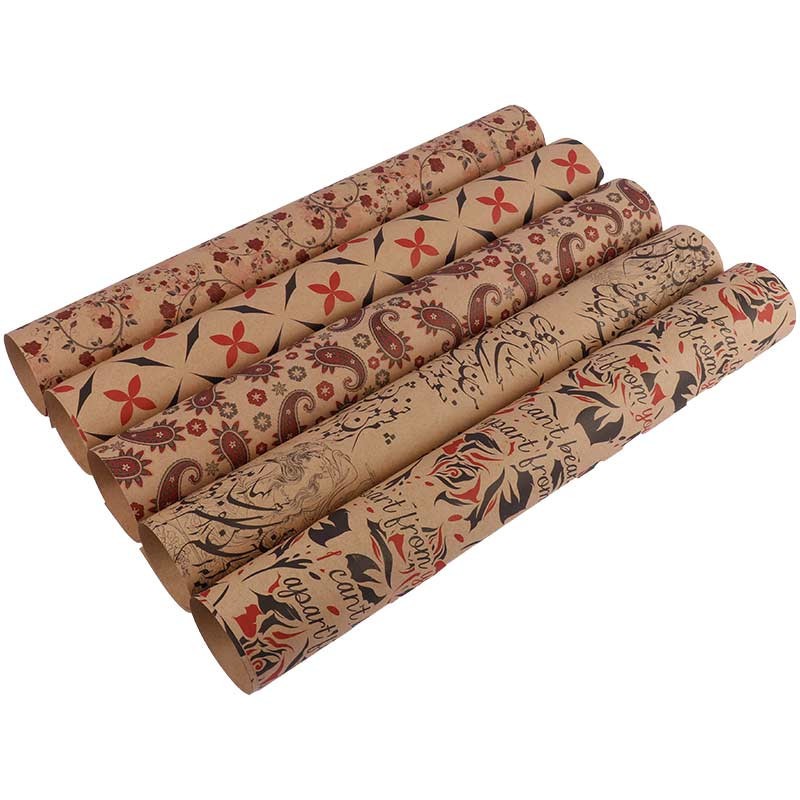 کاغذ کادو کرافت طرح دار 3عددی