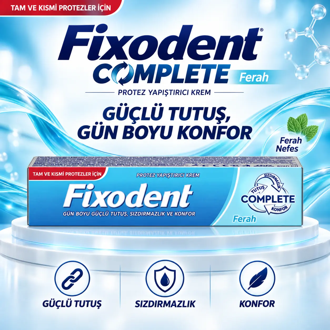 چسب دندان مصنوعی فیکسودنت Complete Fresh با رایحه تازه وزن 47 گرم