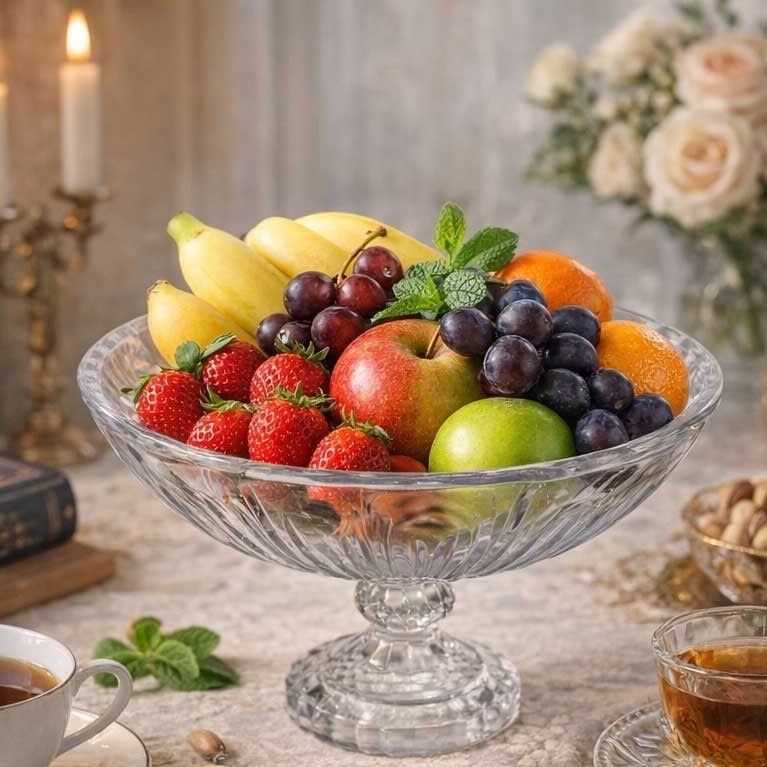 میوه خوری پایه دار مدل پیانو لب ساده ساکورا (1 عددی)
