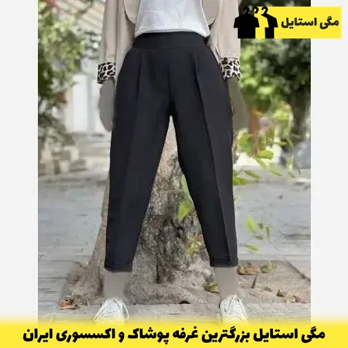شلوار کرپ مام استایل پاکتی دابل گرم بالا سایز 42 تا 50