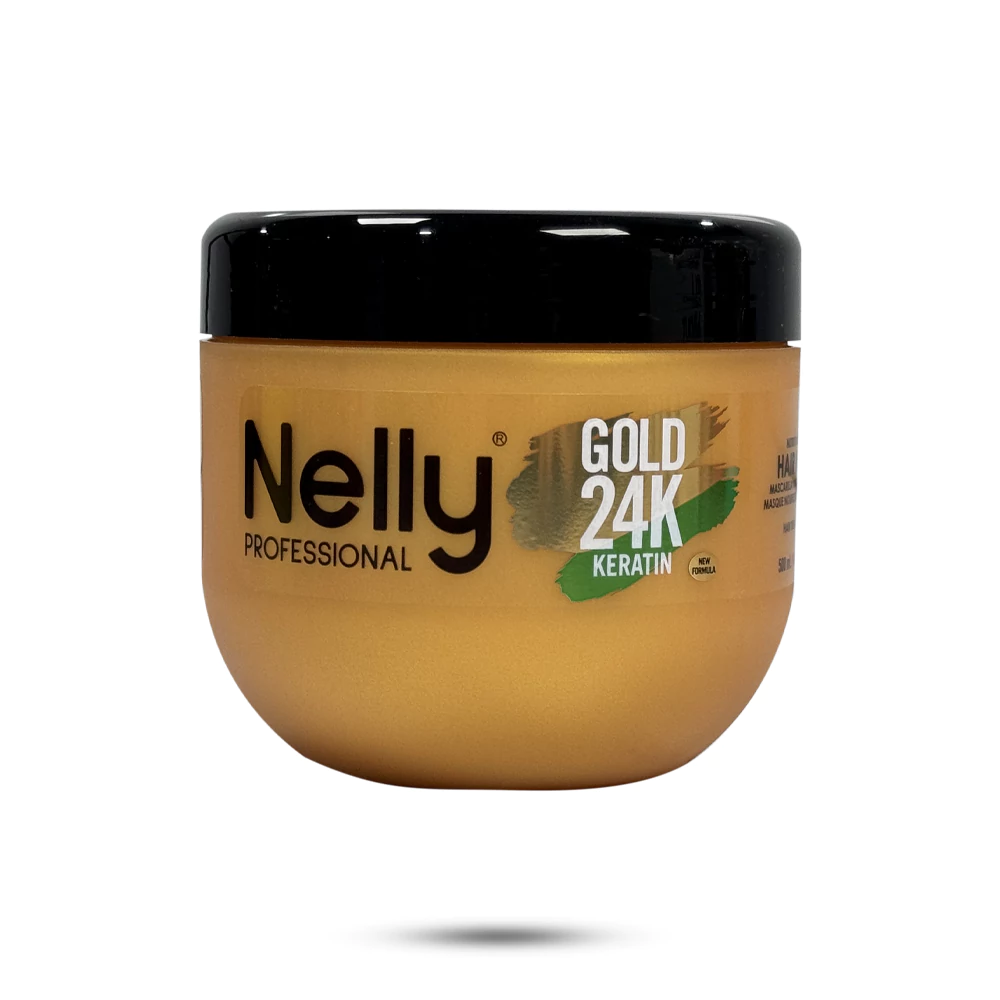 ماسک مو کراتین گلد نلی مدل Keratin Gold24 K مناسب موهای خشک و وز 500 میل