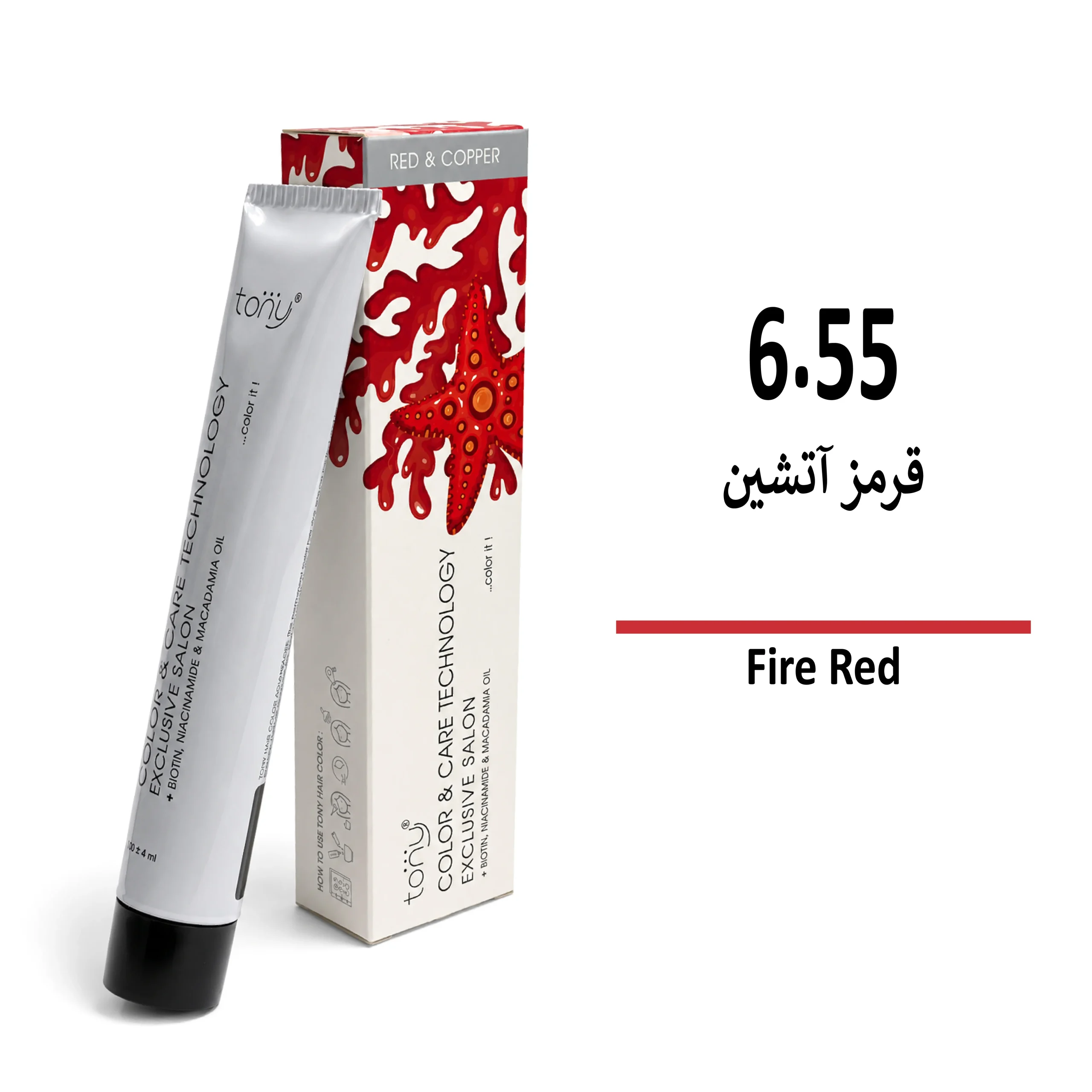 رنگ مو تونی بلوند قرمز آتشین 6/55