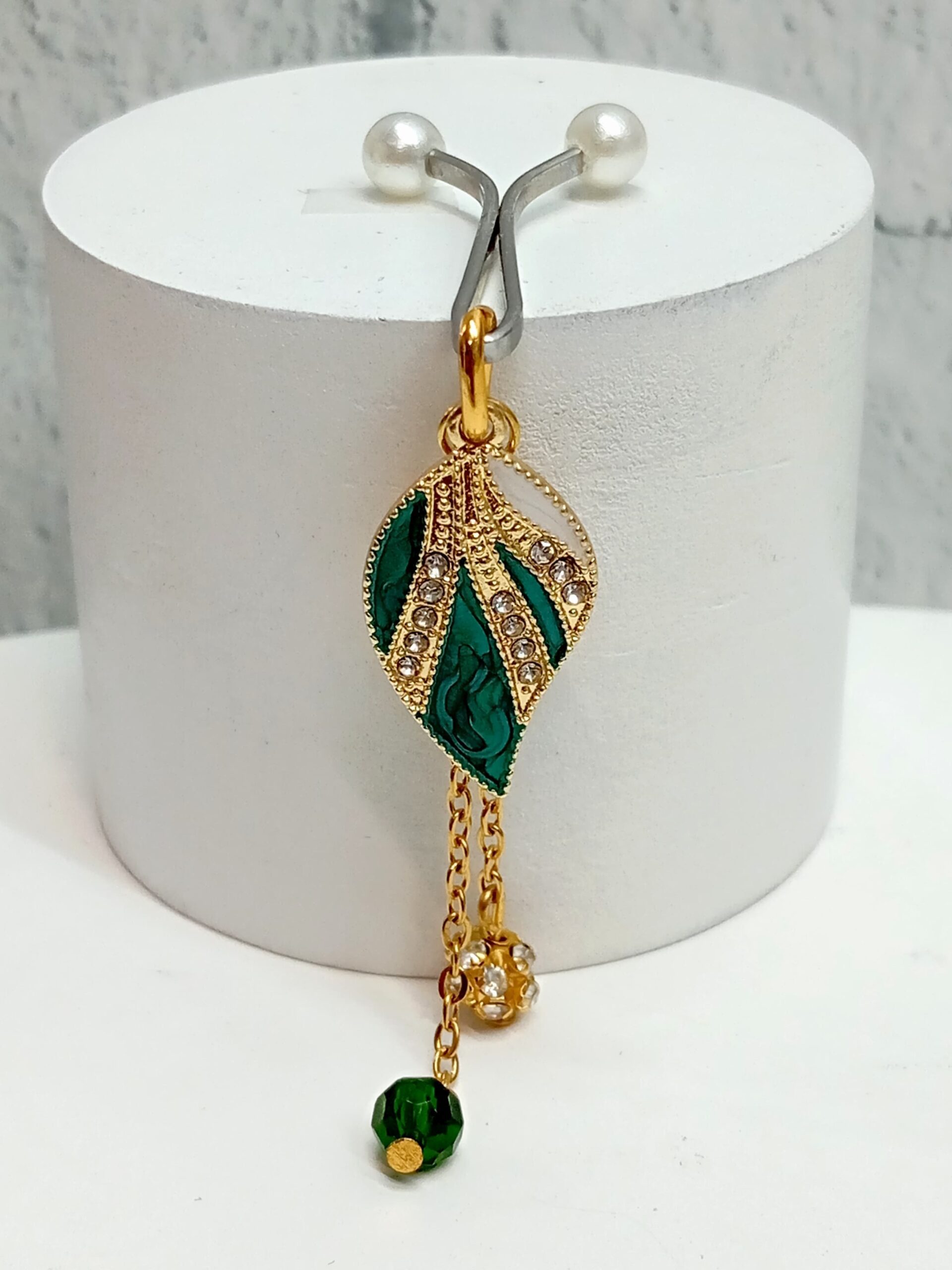 گیره روسری برگ طلا آویز