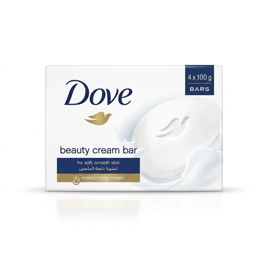 صابون داو سفید مدل Beauty Cream Bar | بسته 4 عددی (400 گرمی)