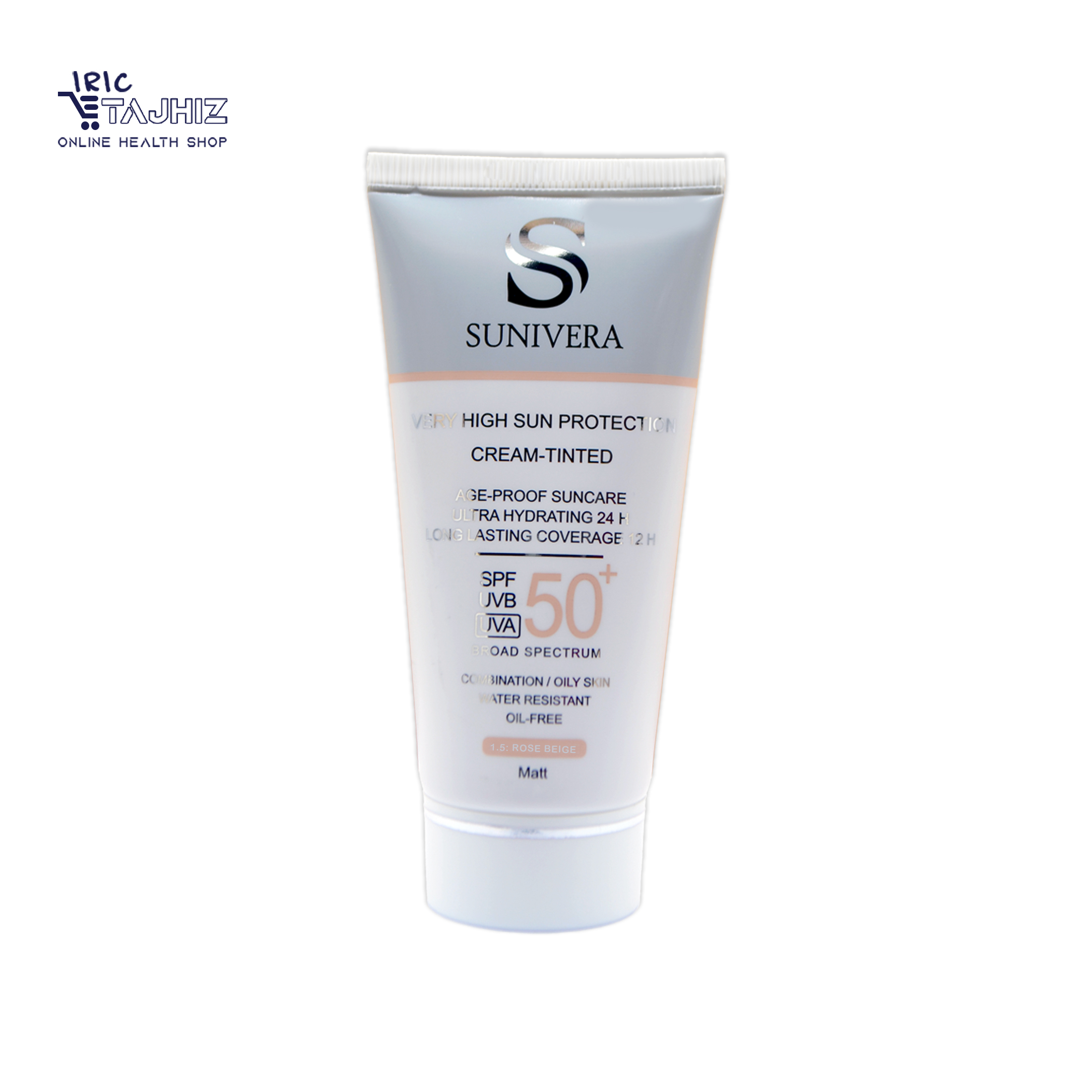 کرم ضد آفتاب رنگی پوست چرب سانیورا SPF 50 SUNIVERA (رز بژ مدل 1.5)