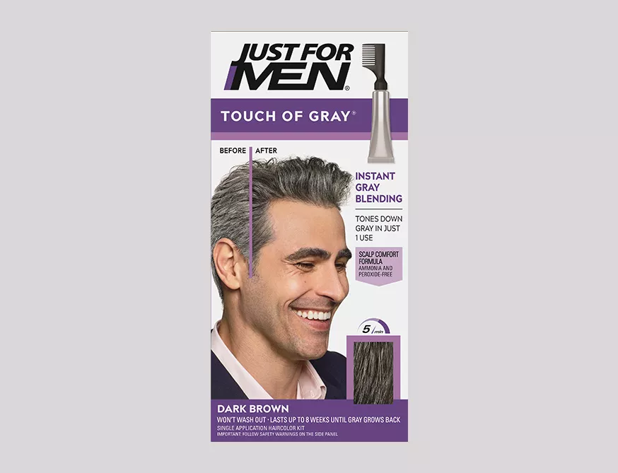 رنگ موی مردانه Just For Men کد T45 رنگ طوسی جو گندمی Touch Of Gray جاست فور من