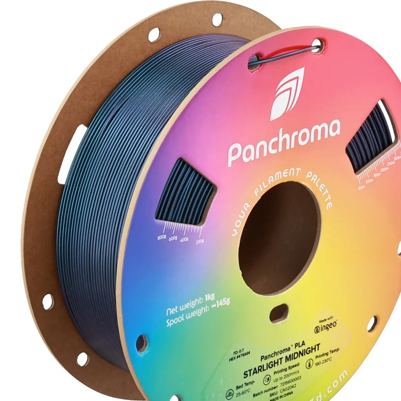 فیلامنت Panchroma Starlight PLA برند Polymaker رنگ Starlight Midnight