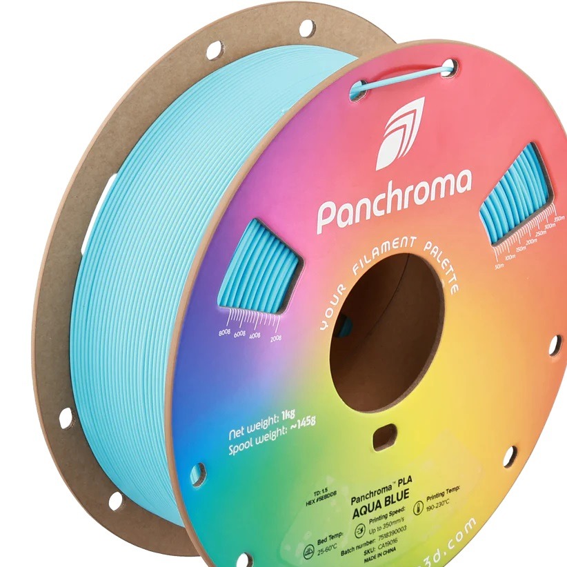 فیلامنت Panchroma Basic PLA برند Polymaker رنگ Aqua Blue