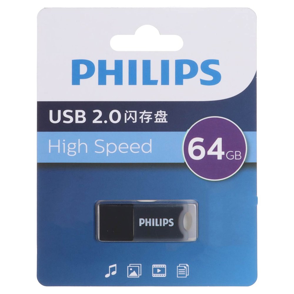 فلش Philips FM10UA064A/93-B USB 2.0 Flash Memory - 64GB - مشکی (گارانتی IPM)