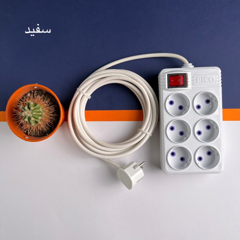 شش راهی برق پیکو مدل کلید دار طول 10 متر