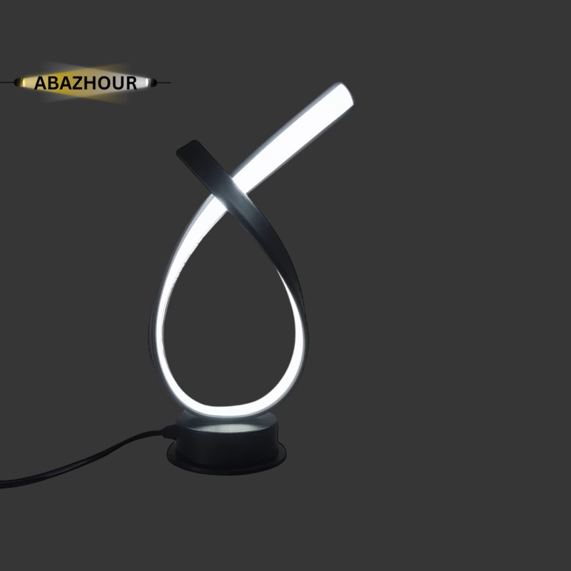 آباژور رومیزی مدرن LED منحنی با بدنه آلومینیوم کد RM100