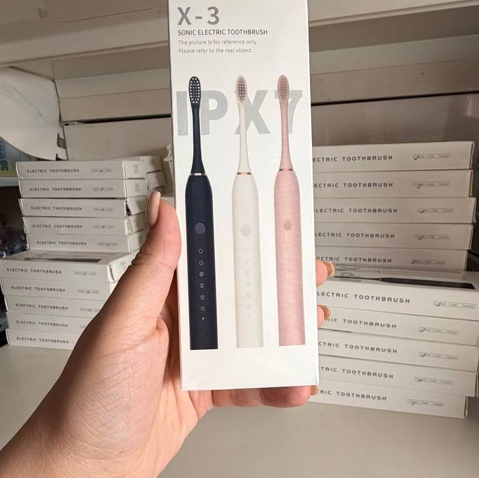 مسواک برقی شارژی لرزشی X-3اورجینال ضد آب IPX7 با 4 عدد سری و تایمر هوشمندجدید
