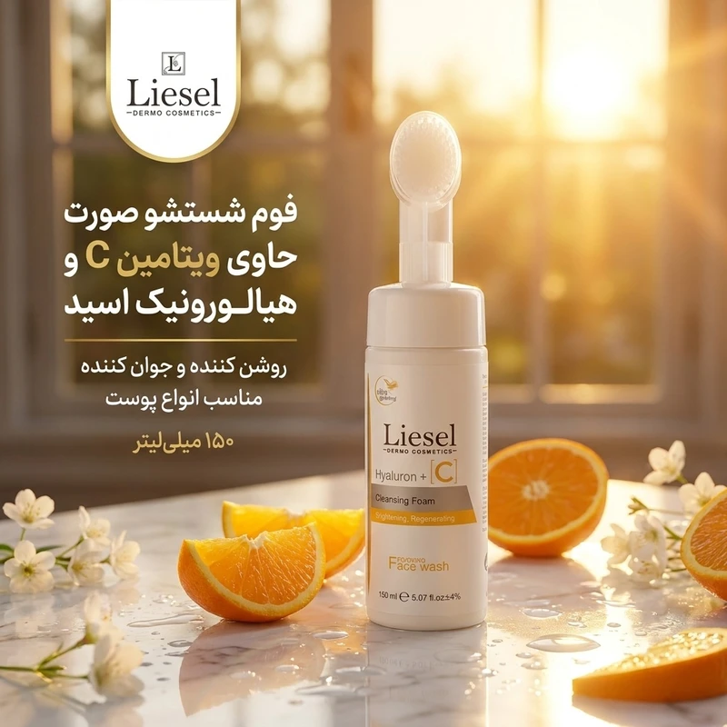 فوم شستشو صورت لایسل مدل Hyaluron + C 