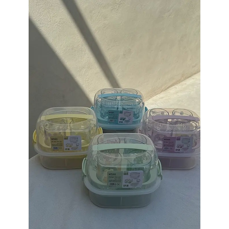 چای خوری 4نفره پاستیلی لیمون مدل 1
