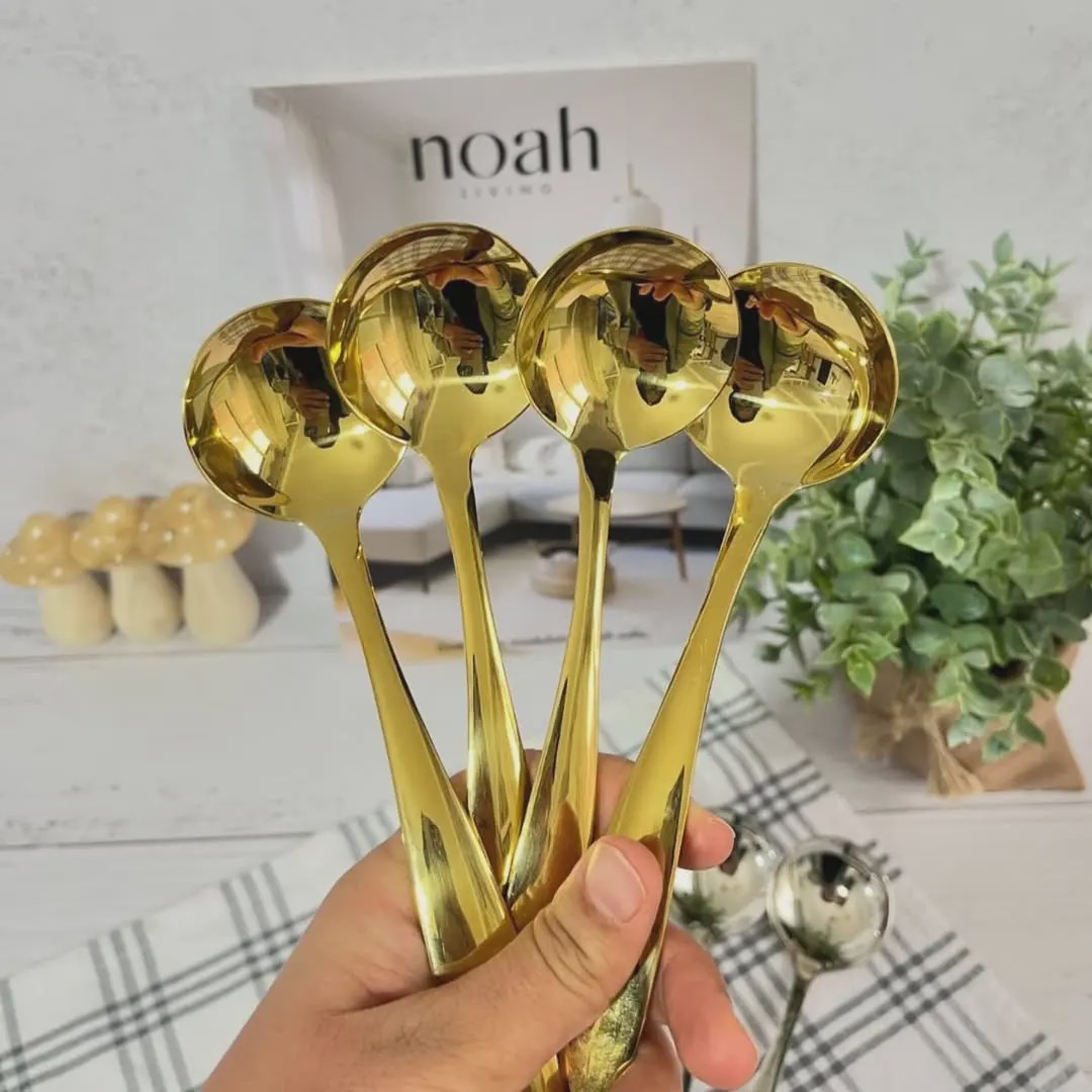 ملاقه خورشت طلایی یونیک