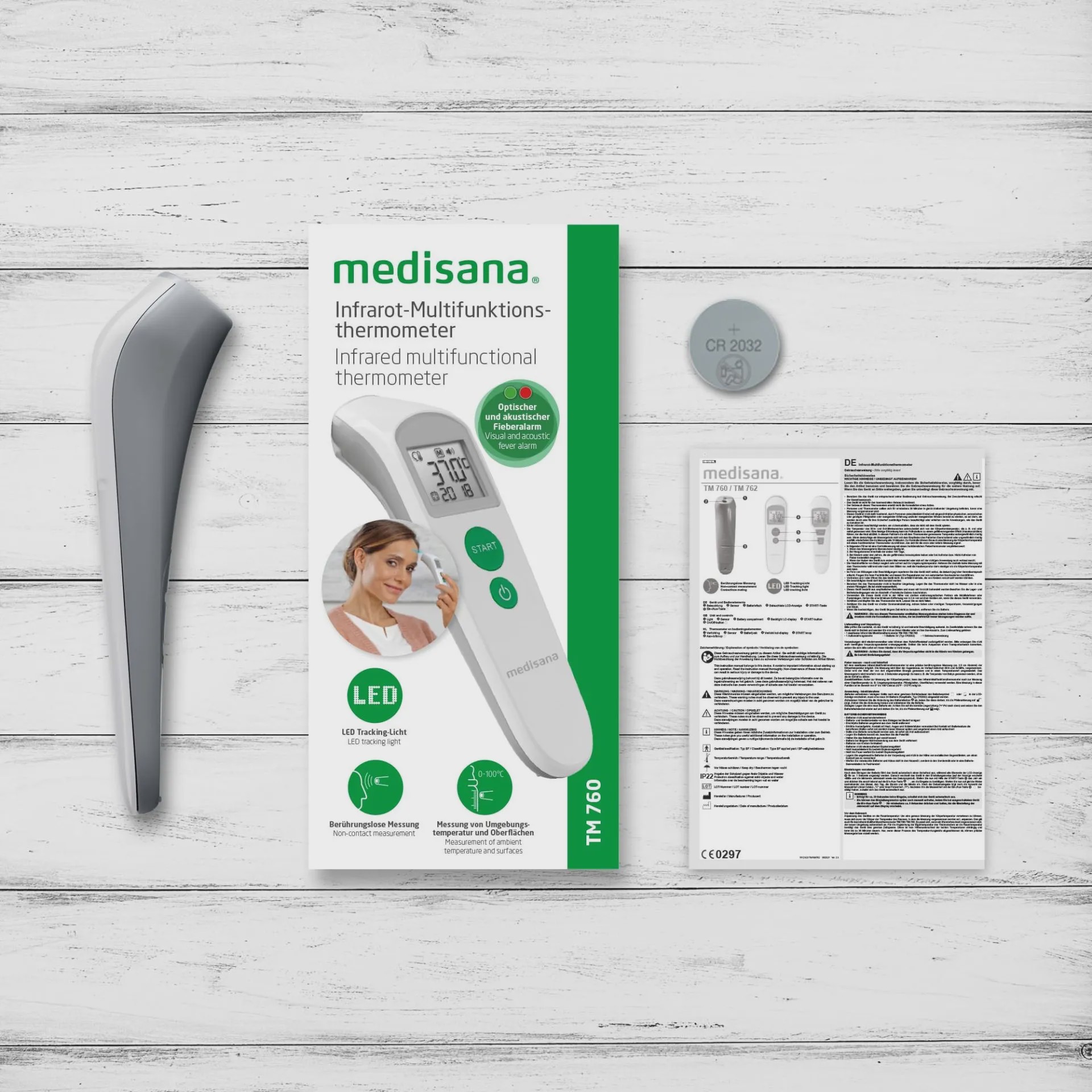تب سنج دیجیتال پیشانی مدیسانا مدل Medisana TM 760 تب سنج بدون تماس کودک و بزرگسالجدید