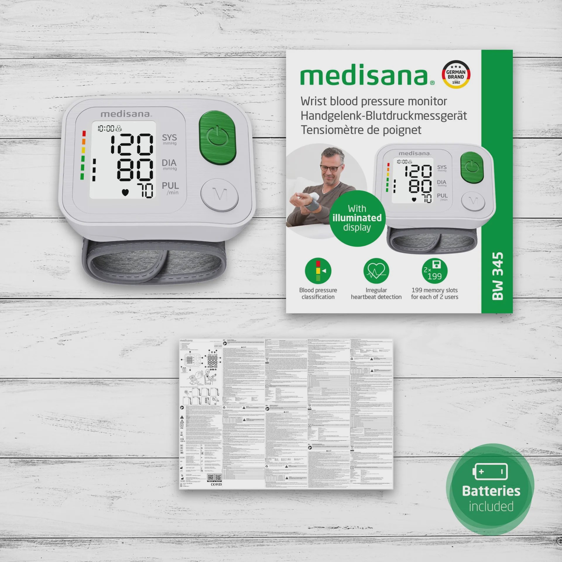 فشارسنج مچی مدیسانا مدل Medisana BW 345، دیجیتال با تشخیص ضربان قلب نامنظمجدید
