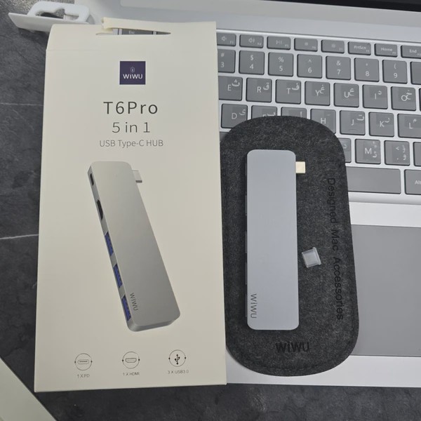 هاب تایپ-سی 5 پورت برند ویوو مدل T6 Pro